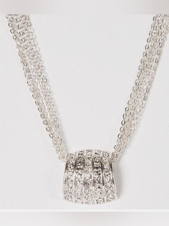 Avon Jewelry - Avon Silver DAY TO NIGHT Faux Diamond Cluster Necklace NEW